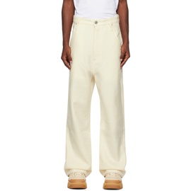 AMI Paris 오프화이트 Off-White Baggy Fit Trousers 232482M191026