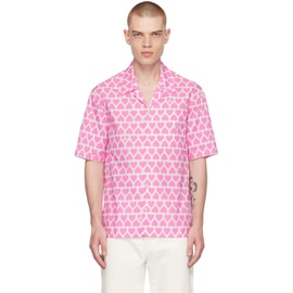 AMI Paris Pink & White Printed Shirt 231482M192034
