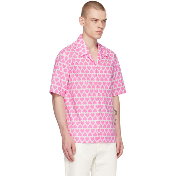  AMI Paris Pink & White Printed Shirt 231482M192034