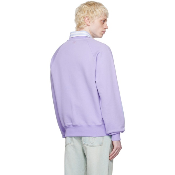  Ami Paris SSENSE Exclusive Purple Ami de Coeur Sweatshirt 231482M204026