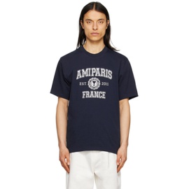 Navy Ami Paris France T-Shirt 231482M213030