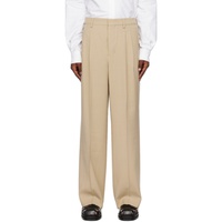 AMI Paris Taupe Straight Fit Trousers 232482M191035