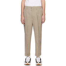 AMI Paris Taupe Carrot-Fit Trousers 241482M191018