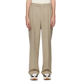 AMI Paris Taupe Pleated Trousers 241482M191021