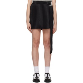 AMI Paris Black Stripes Miniskirt 241482F090010