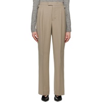 AMI Paris Taupe Pleated Trousers 241482F087009