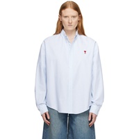 Ami Paris Blue & White Ami de Coeur Shirt 241482F109006