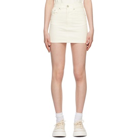 AMI Paris White Five-Pocket Denim Miniskirt 231482F090000