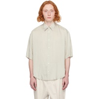 AMI Paris 오프화이트 Off-White & Khaki Boxy-Fit Shirt 241482M192042