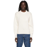 AMI Paris SSENSE Exclusive White Cotton Sweater 222482F096003