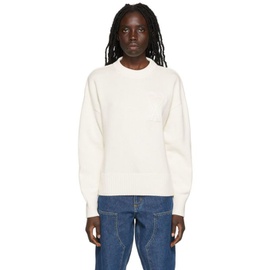 AMI Paris SSENSE Exclusive White Cotton Sweater 222482F096003