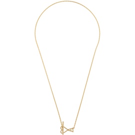 Ami Paris Gold Ami de Coeur 2 In 1 Chain Necklace 241482F023000