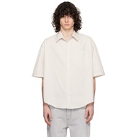 AMI Paris 오프화이트 Off-White Spread Collar Shirt 241482M192047