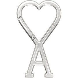 Ami Paris Silver Ami de Coeur Hook Keychain 241482M148003