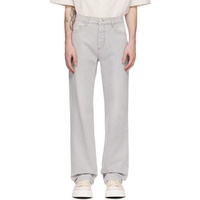 AMI Paris Gray Straight-Fit Jeans 241482M186009