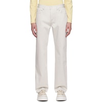 AMI Paris 오프화이트 Off-White Straight Fit Trousers 241482M191002