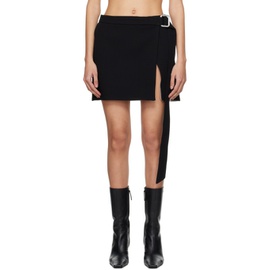 AMI Paris Black Cinch Miniskirt 241482F090009