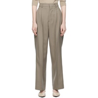 AMI Paris Taupe Straight-Fit Trousers 232482F087008