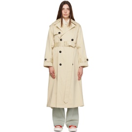 AMI Paris Beige Double-Breasted Trench Coat 231482F067001