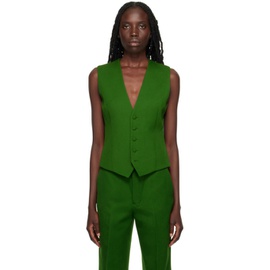 AMI Paris Green Covered Button Vest 231482F068012