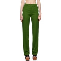 AMI Paris Green Wide-Leg Trousers 231482F087010