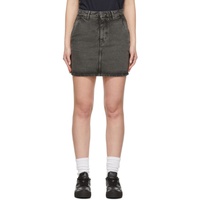 AMI Paris Black Denim Short Skirt 221482F090000