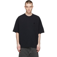 AMI Paris Black Organic Cotton T-Shirt 221482M213056