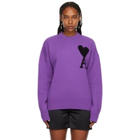 Ami Paris Purple Ami De Coeur Sweater 222482F096029