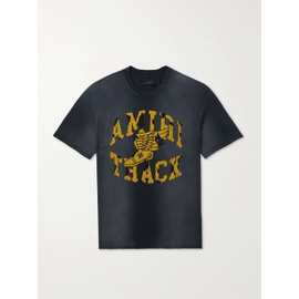 아미리 AMIRI Track Logo-Flocked Cotton-Jersey T-Shirt 1647597323692094