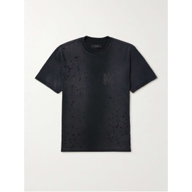 아미리 AMIRI Shotgun Logo-Print Distressed Cotton-Jersey T-Shirt 1647597323682492