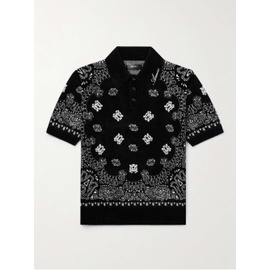 아미리 AMIRI Logo-Embroidered Paisley-Jacquard Fleece Polo Shirt 1647597323691994