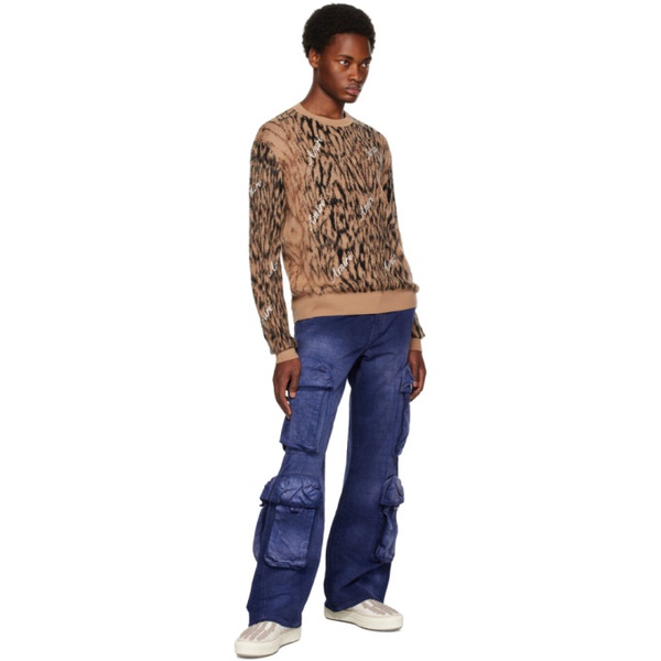  아미리 AMIRI Brown Cheetah Sweater 232886M201001