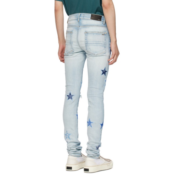  아미리 AMIRI Blue Bandana Star Denim Jeans 222886M186040