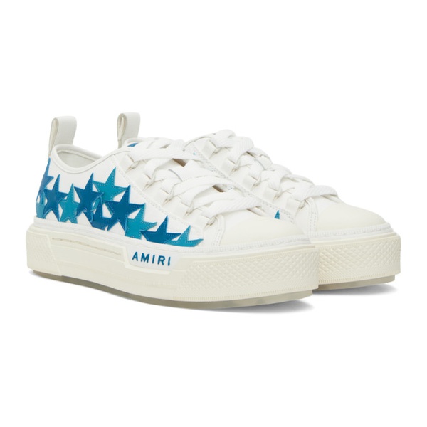  아미리 AMIRI White & Blue Stars Court Low Sneakers 241886M237023