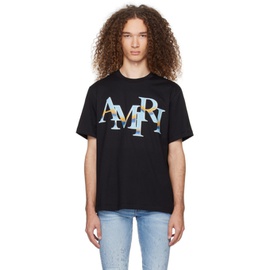 아미리 AMIRI Black Staggered Chrome T-Shirt 241886M213000