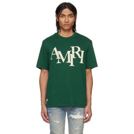 아미리 AMIRI Green Staggered T-Shirt 241886M213019