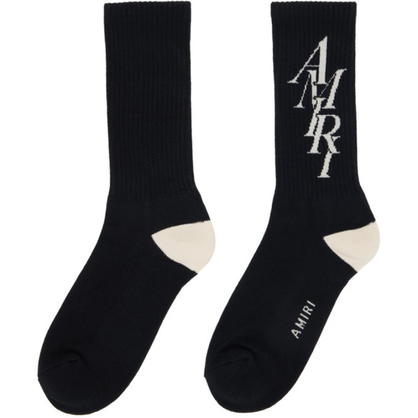  아미리 AMIRI Black Stack Socks 241886M220004