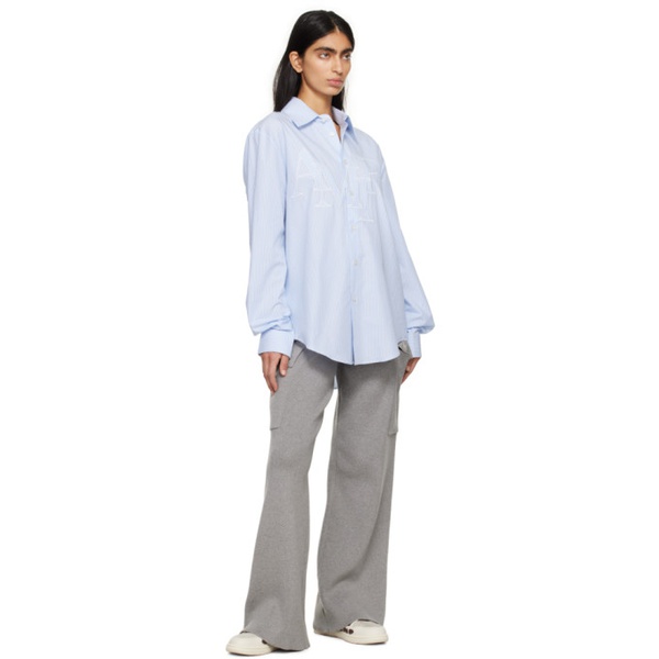 아미리 AMIRI Blue Pinstripe Shirt 241886F109000