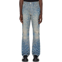 아미리 AMIRI Blue Bandana Jacquard Straight Jeans 241886M186000