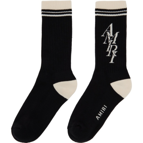  아미리 AMIRI Black Stack Logo Socks 241886M220011