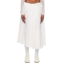 아모멘토 AMOMENTO White Shirring Maxi Skirt 242436F093001