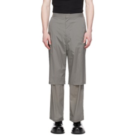 아모멘토 AMOMENTO Gray Semi-Sheer Trousers 241436M191006