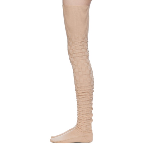  ANDREJ GRONAU SSENSE Exclusive Beige Over-The-Knee Socks 232112F076004