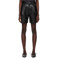 ANINE BING Black Carmen Leather Shorts 241092F088006