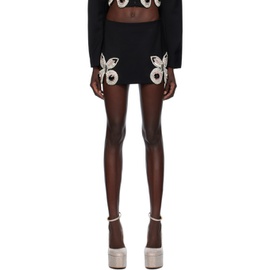 AREA Black Embroidered Butterfly Miniskirt 232372F090003