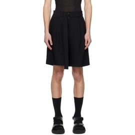 ATTACHMENT Black Belted Shorts 241705M193001