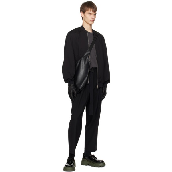  ATTACHMENT Black Tapered Trousers 241705M191002
