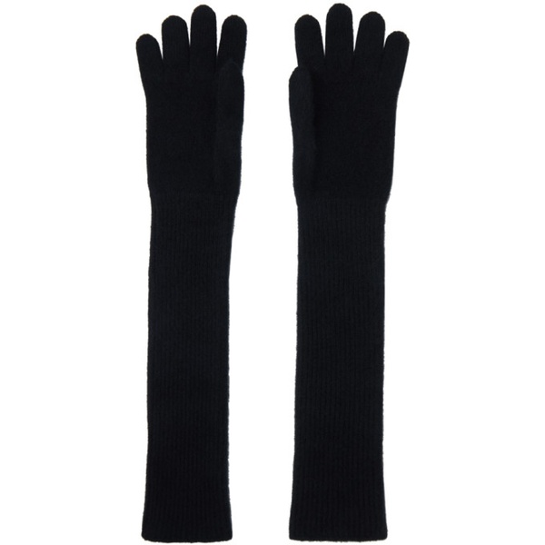  오라리 AURALEE Black Baby Cashmere Knit Long Gloves 241484F012002