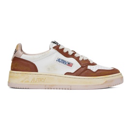 AUTRY White & Brown Super Vintage Sneakers 231954M237017