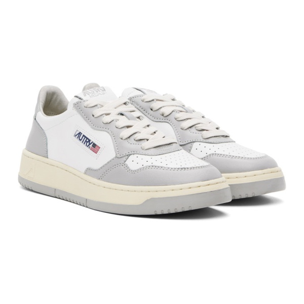  AUTRY White & Gray Medalist Low Sneakers 241954M237005
